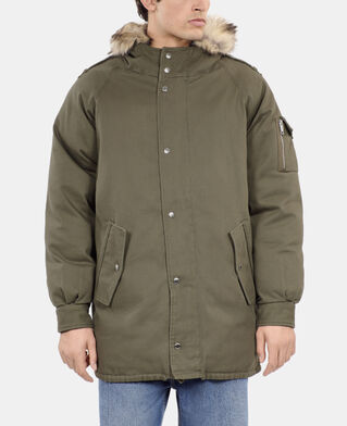The Kooples HOMME KAKI parka à capuche kaki