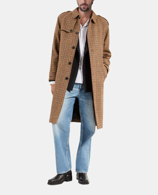 The Kooples H BROWN the kooples x harris tweed long brown houndstooth wool coat