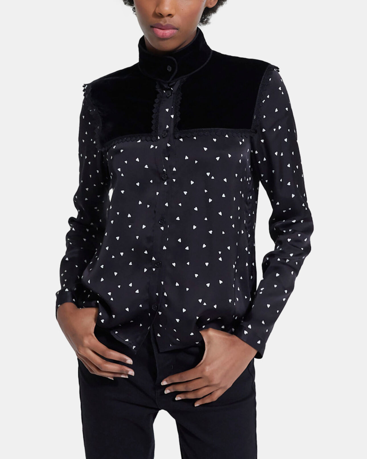 The Kooples DAMEN BLACK hemd mit print