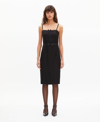 The Kooples FEMME BLACK robe courte avec d&eacute;tails de n&oelig;uds noire