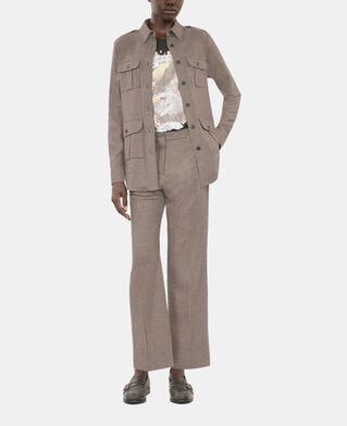 The Kooples DAMEN BEIGE-BROWN gerade, beige anzughose mit hahnentrittmuster