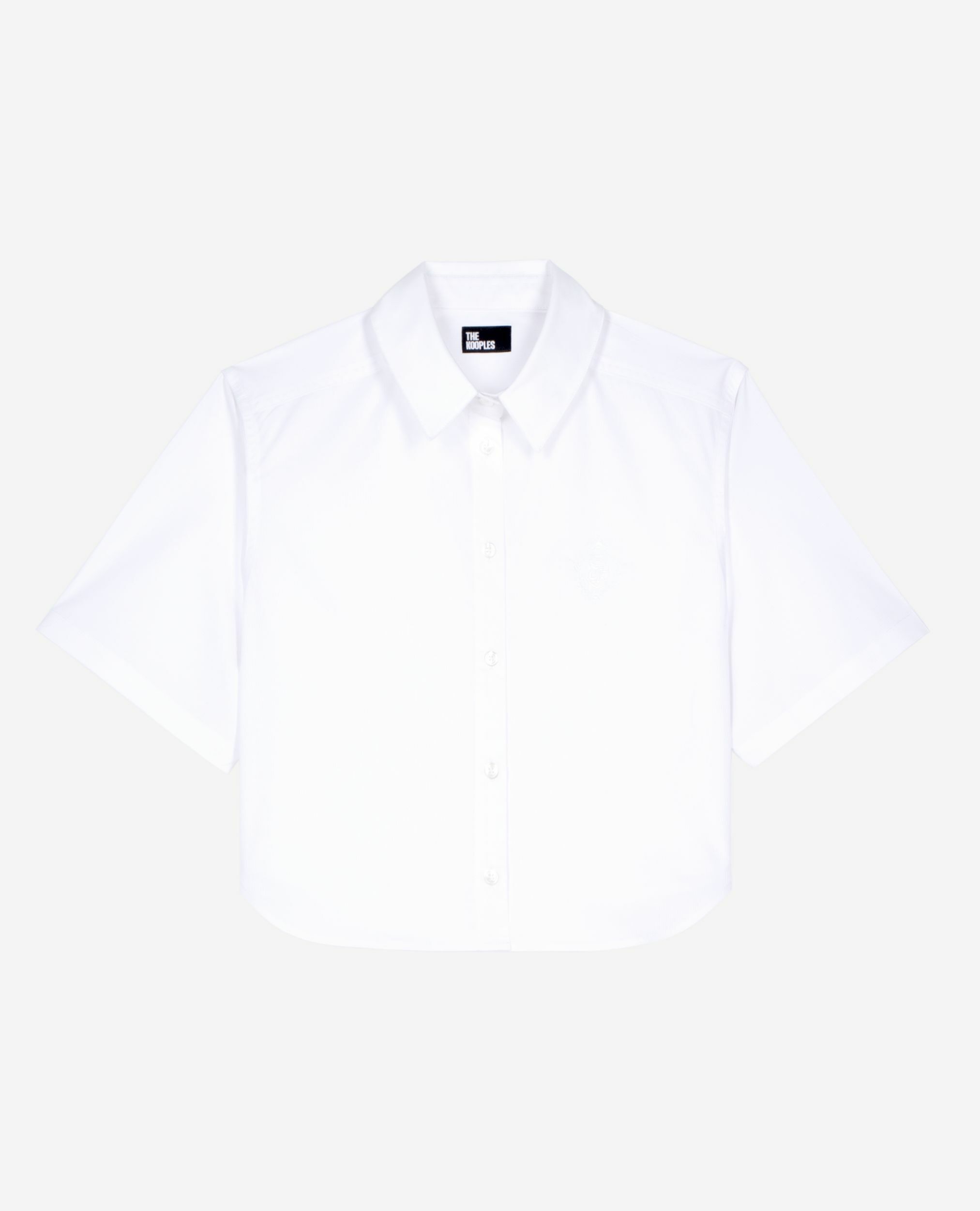 Chemise courte en popeline blanche, WHITE, hi-res image number null