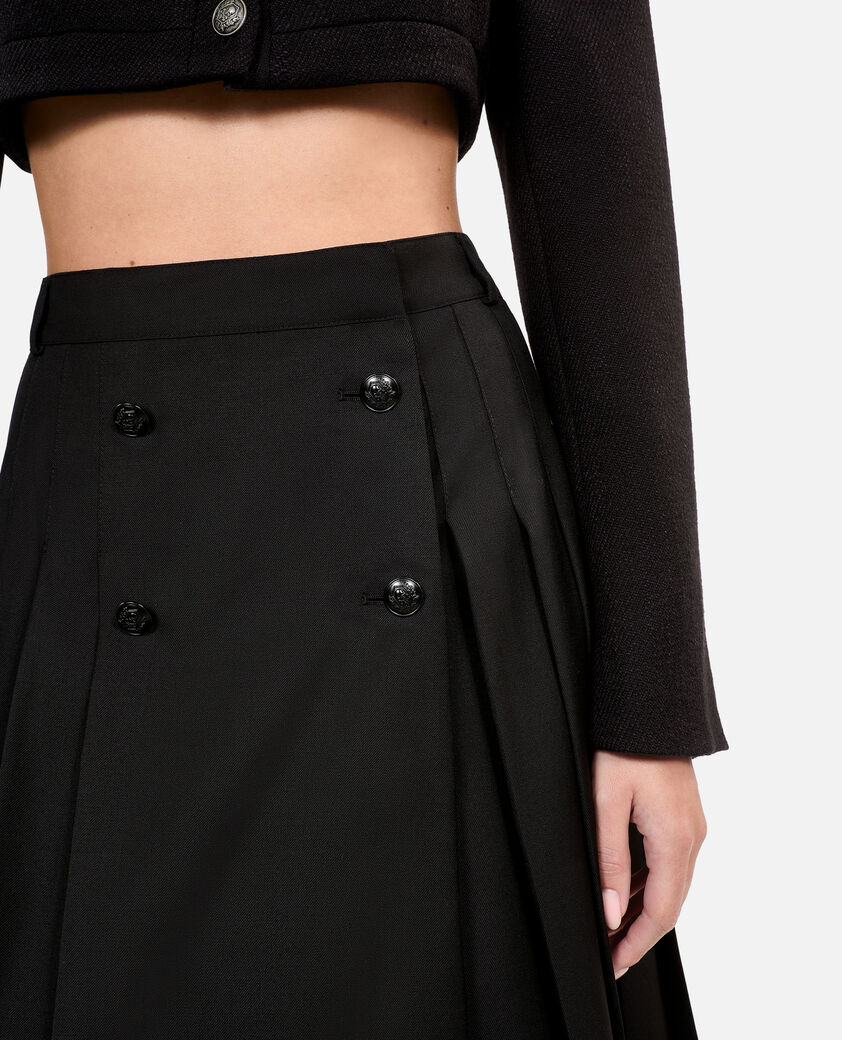 The Kooples MUJER null falda larga plisada negra