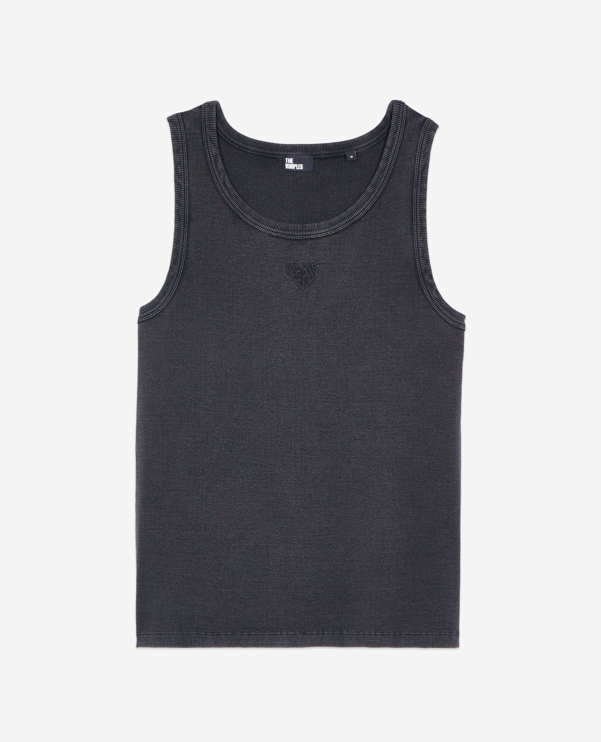 Black Kooples heart tank top, BLACK WASHED, hi-res image number null