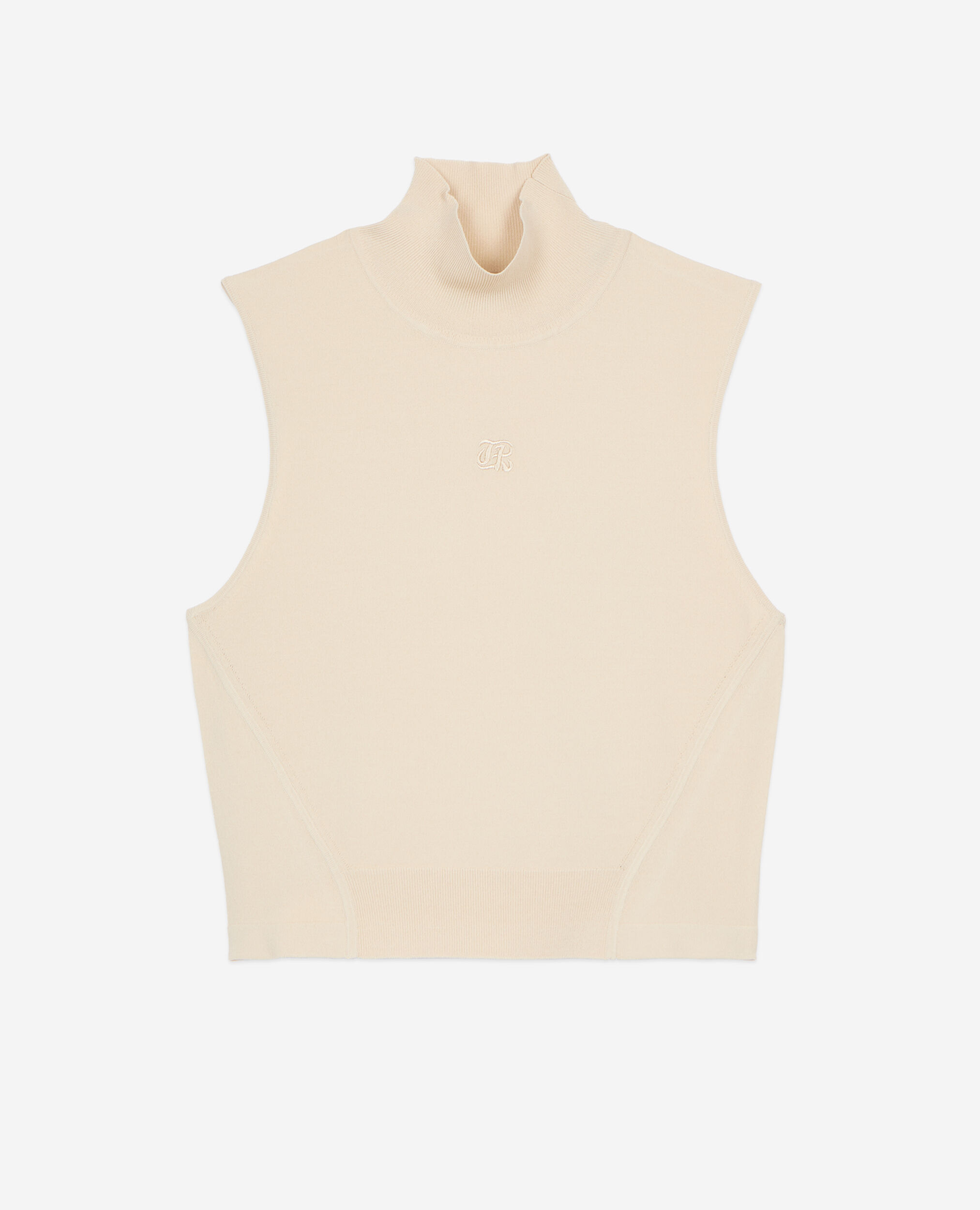 Beige knit top, BEIGE TAUPE, hi-res image number null