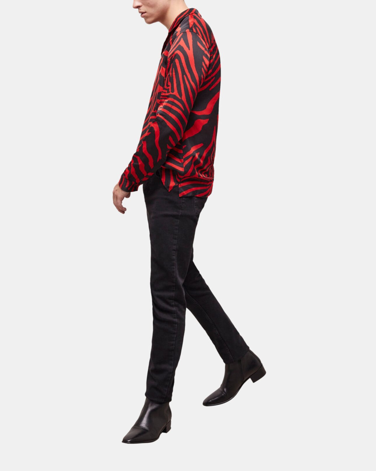 The Kooples MEN BLACK - RED red printed shirt with hawaiian collar