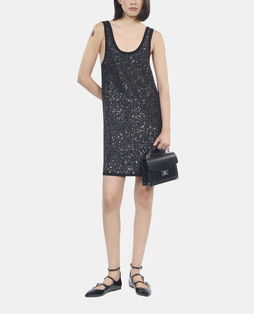 The Kooples F BLACK black sequin knit short dress