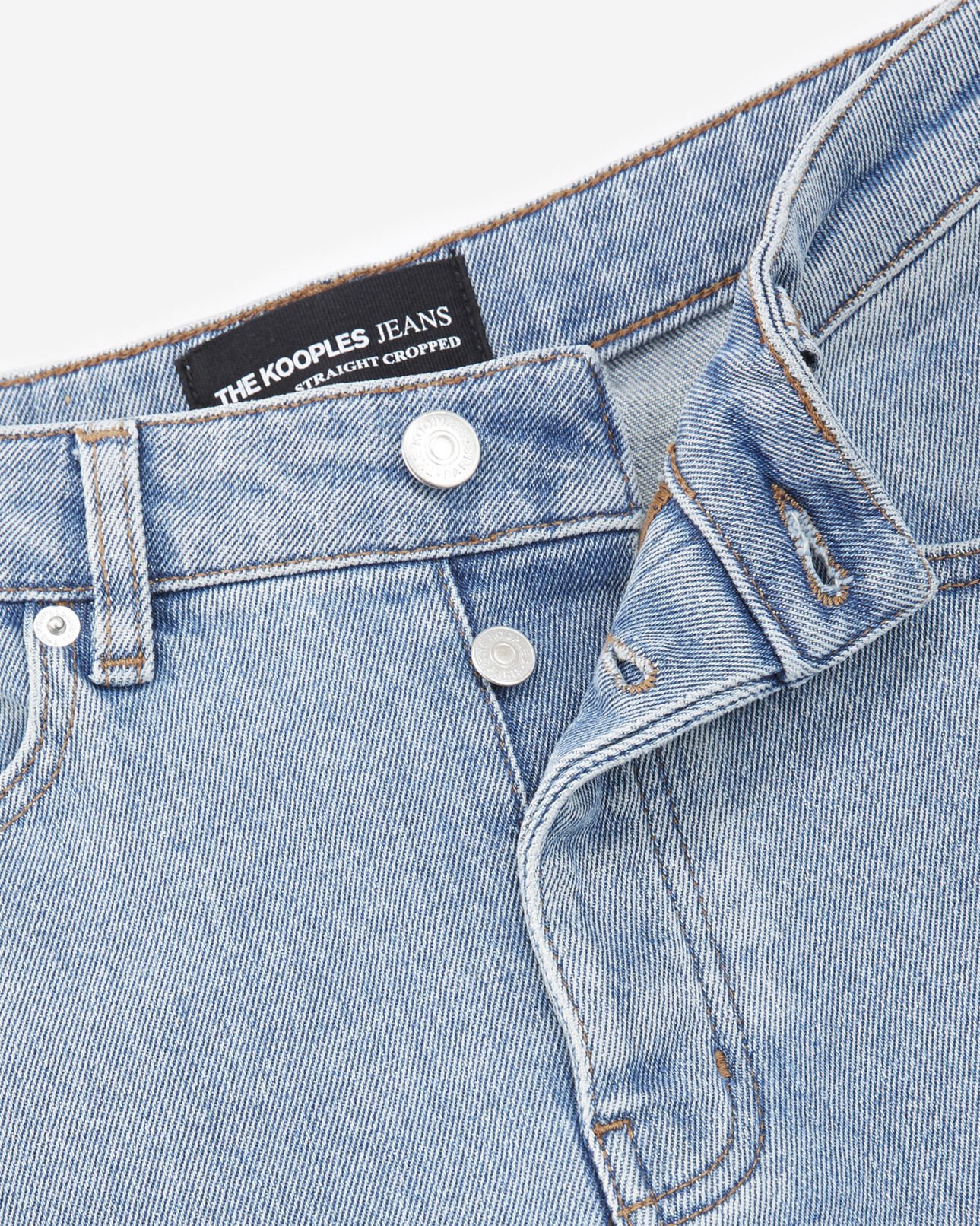 The Kooples FEMME BLUE WASHED jean bleu délavé à détails destroy