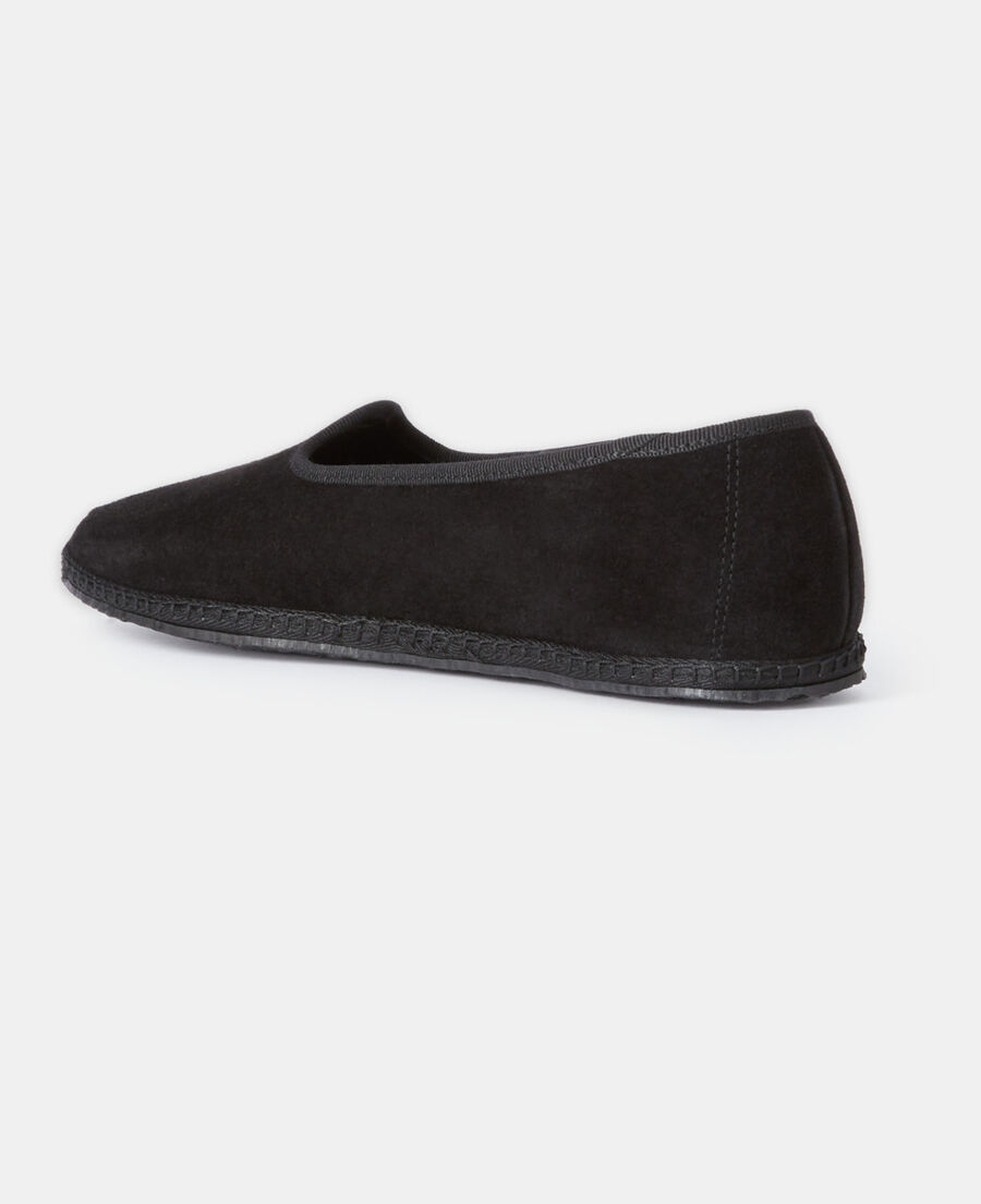 slippers cuir noires