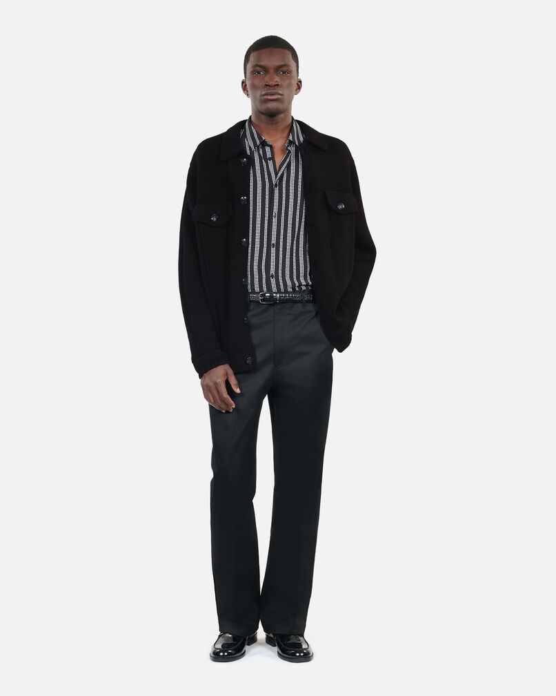 The Kooples HOMME BLACK cardigan en laine noire