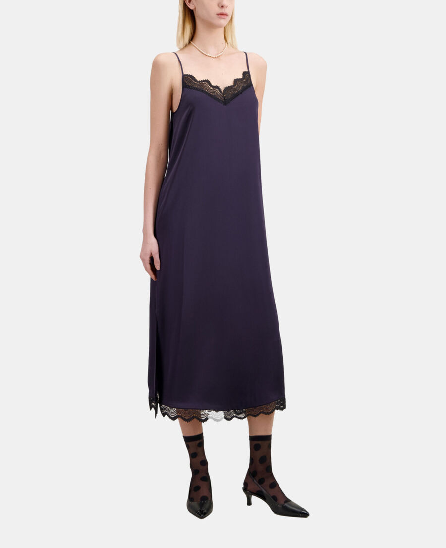 The Kooples DAMEN NAVY marineblaues, langes babydollkleid