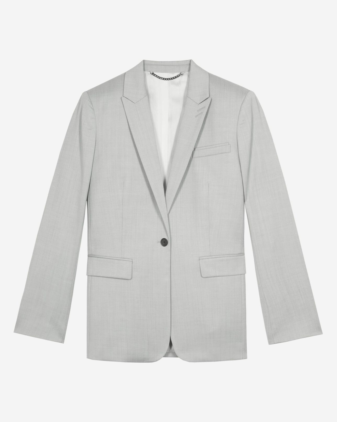 The Kooples WOMEN BEIGE grey single-breasted suit jacket