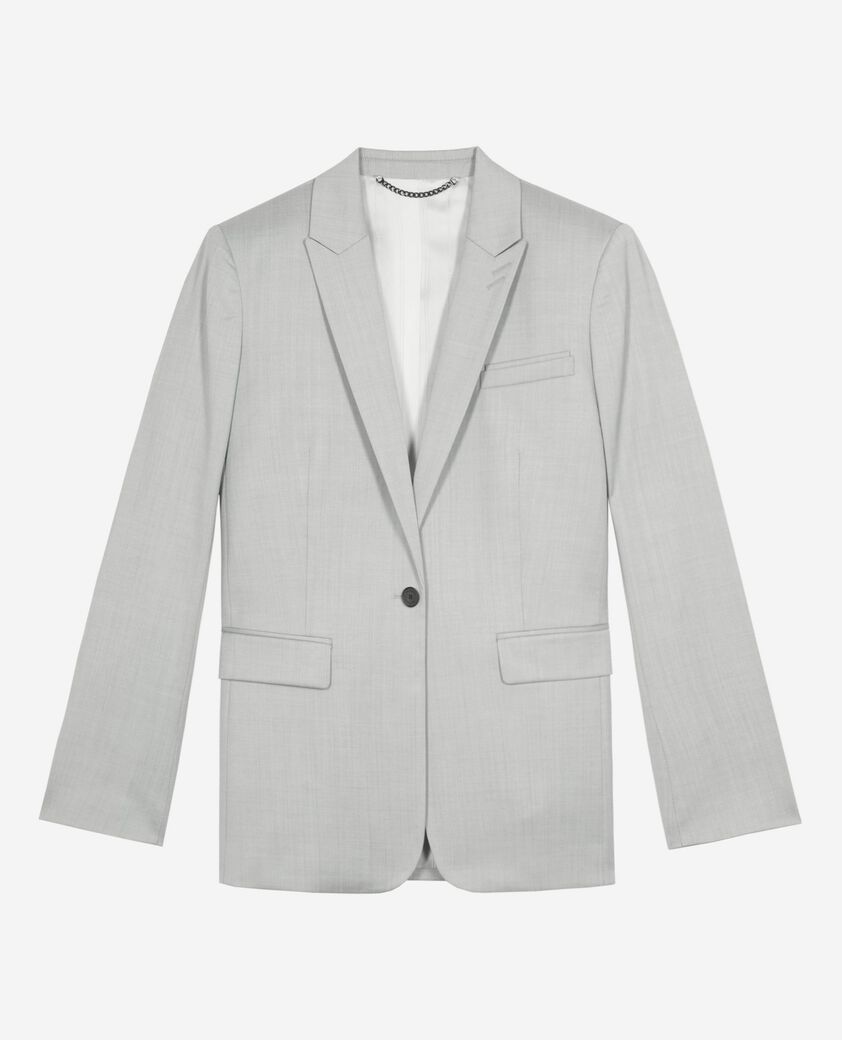 The Kooples WOMEN BEIGE grey single-breasted suit jacket
