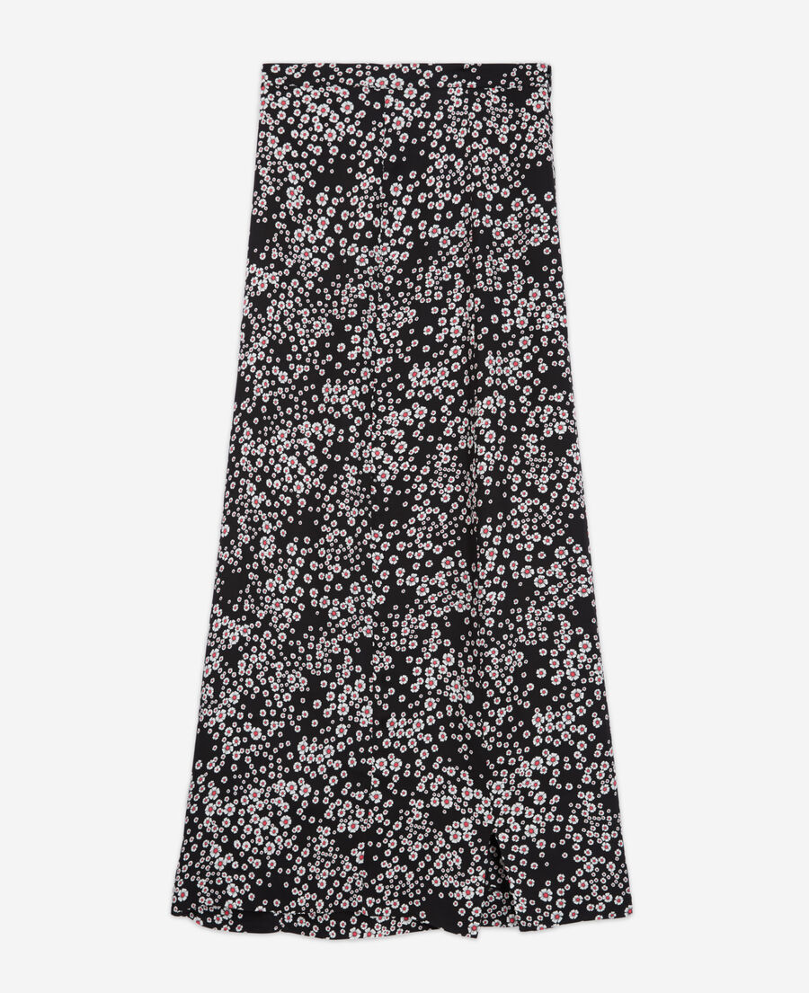 The Kooples FEMME BLACK / PINK jupe longue fleurie