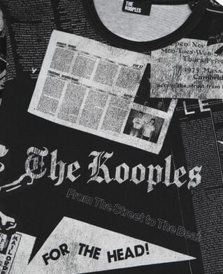 The Kooples WOMEN BLACK WASHED t-shirt with black and white screen print