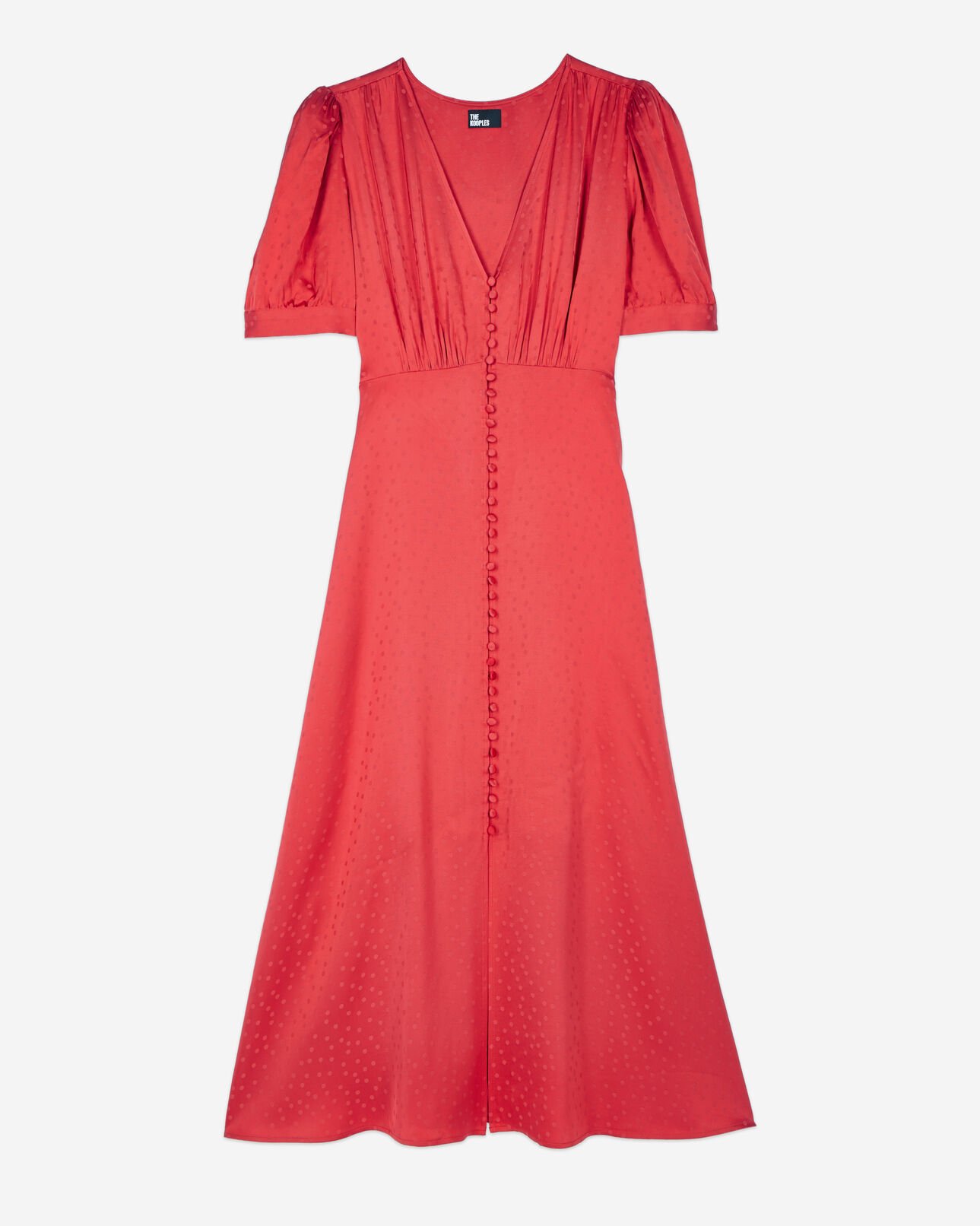 The Kooples WOMEN RUBIS red long dress with buttoning