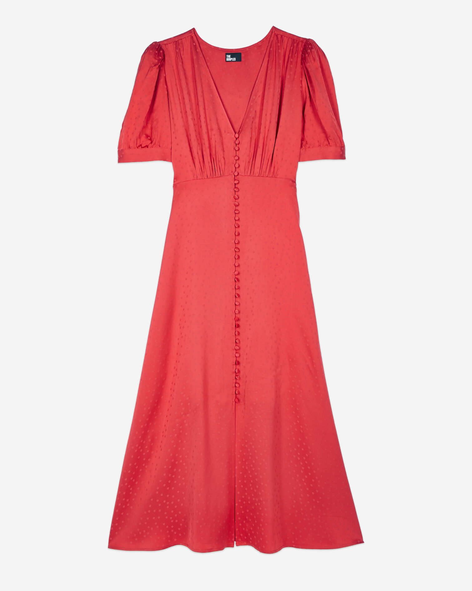 Red long dress with buttoning, RUBIS, hi-res image number null
