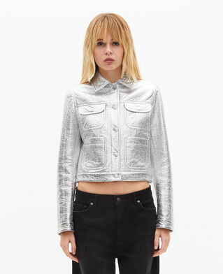 The Kooples FEMME SILVER veste courte argentée