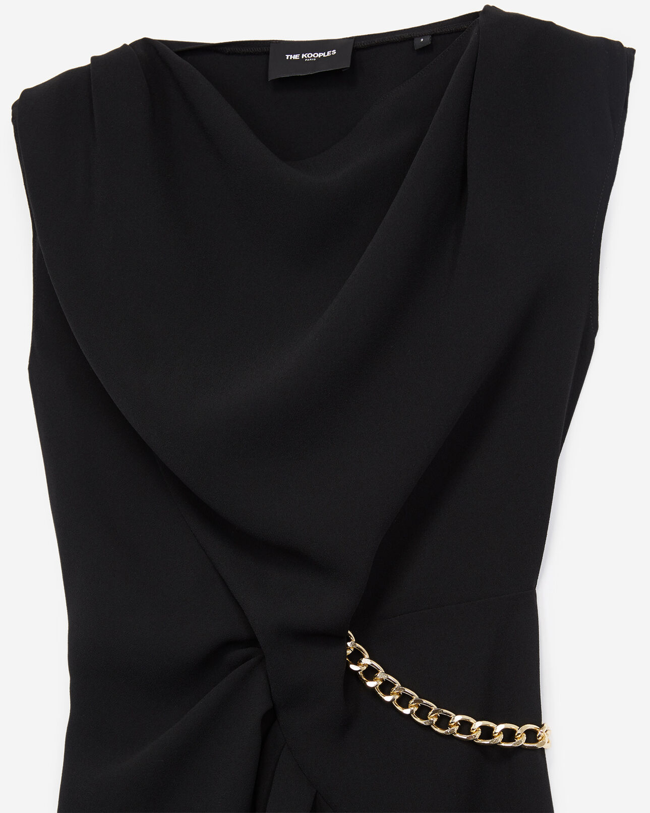 The Kooples DAMEN BLACK drapiertes, ärmelloses kleid in schwarz