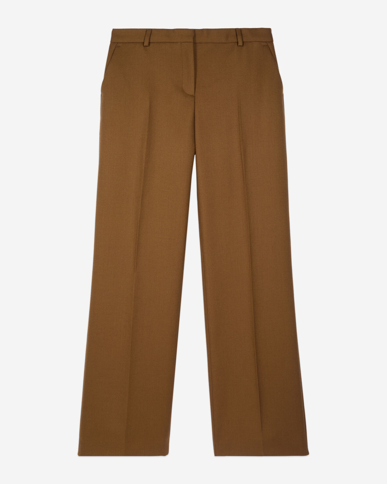 The Kooples WOMEN KAKI loose-fitting brown suit trousers