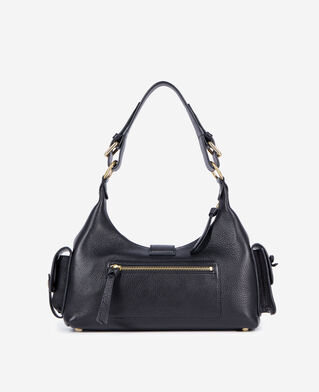 The Kooples FEMME BLACK sac amelia en cuir grain&eacute; noir