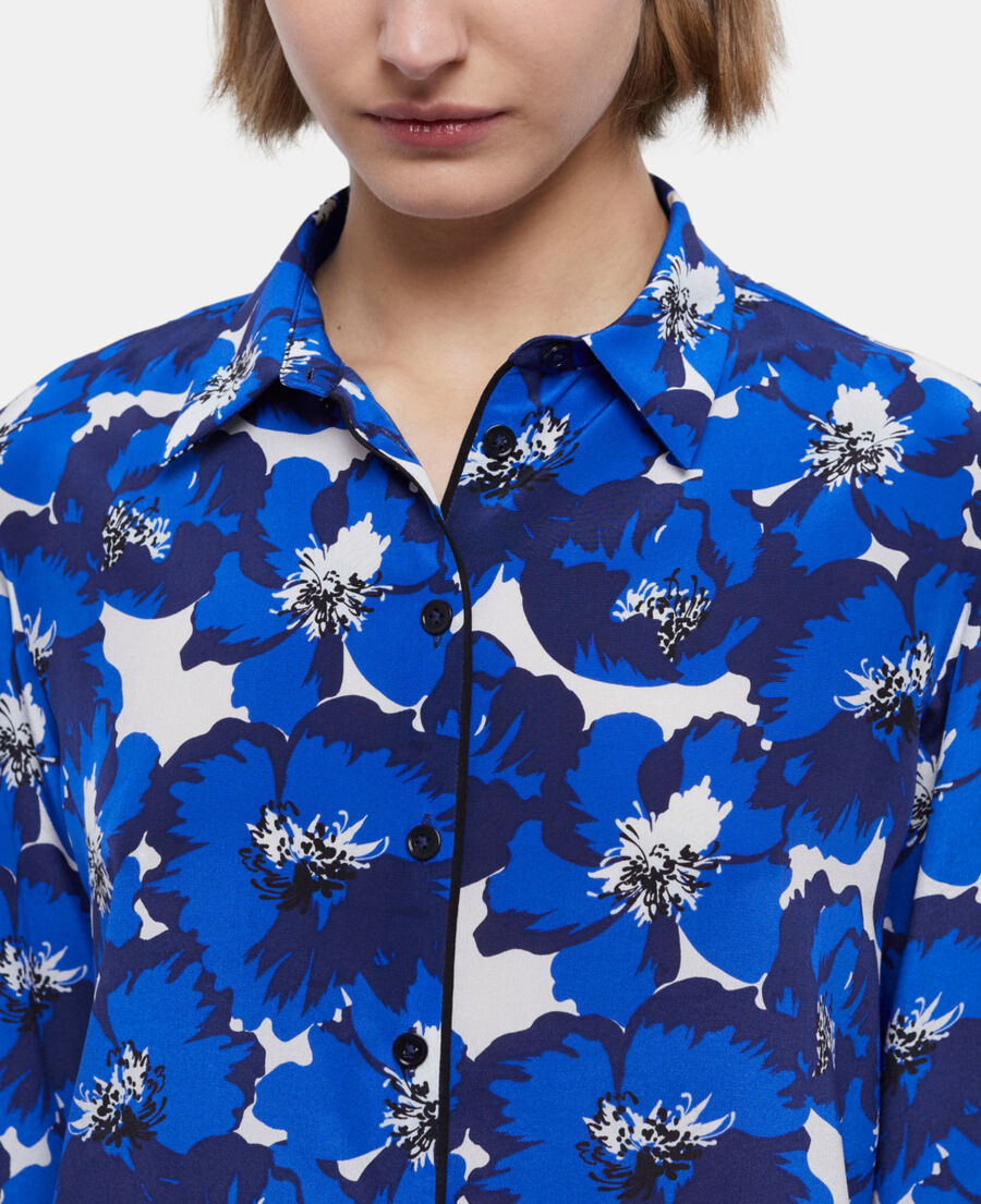 The Kooples WOMEN BLUE silk printed shirt