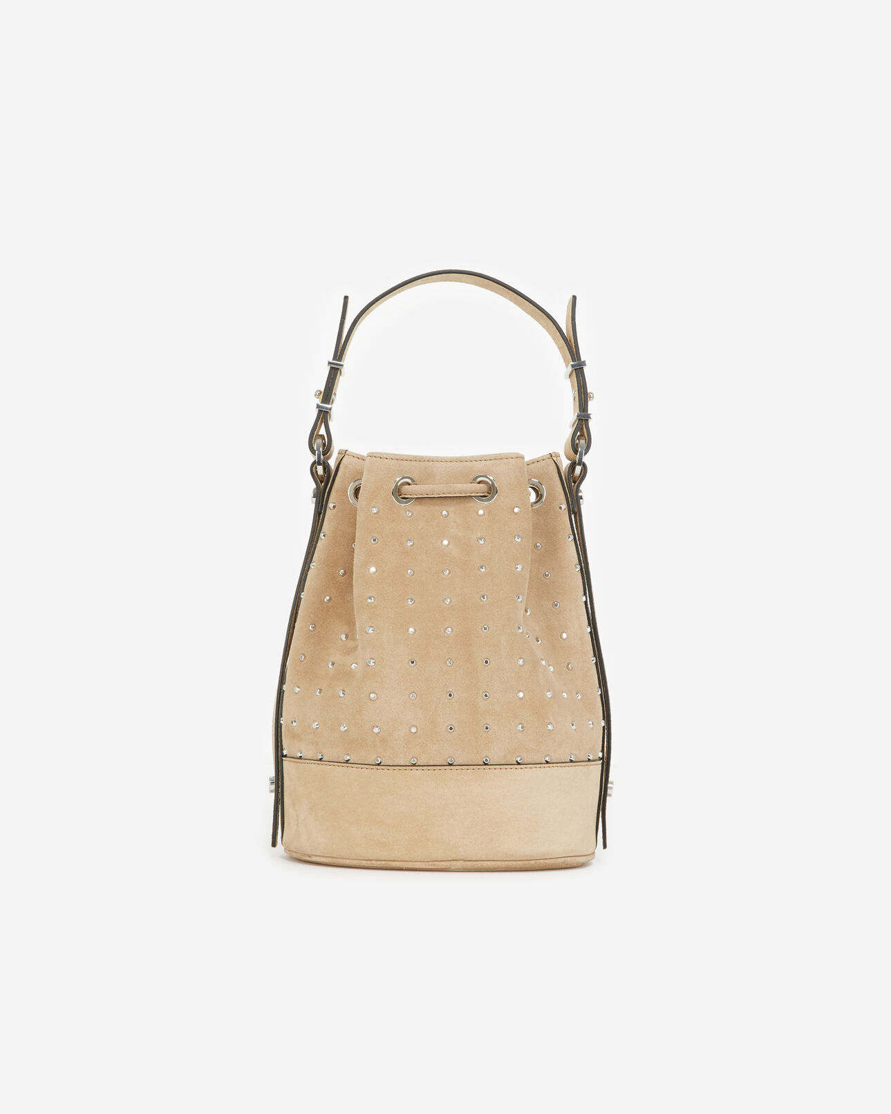 The Kooples WOMEN BEIGE studded medium tina bag in beige