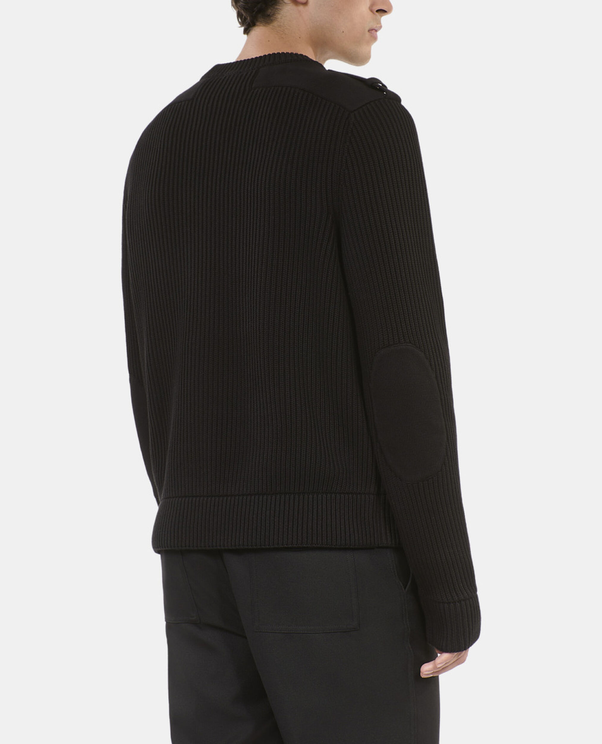 Black cotton sweater, BLACK, hi-res image number null