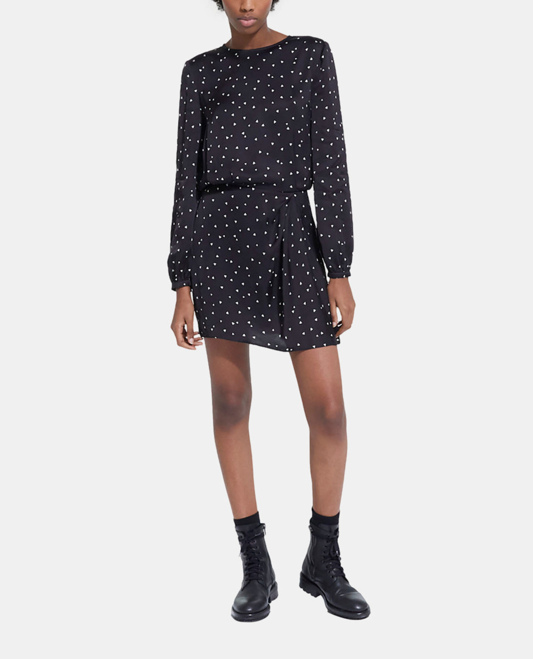 Short dress with heart print, BLACK, hi-res image number null