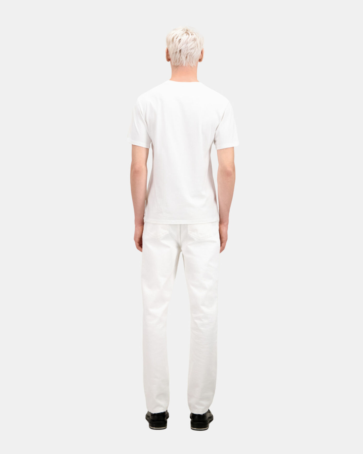 Men's white t-shirt with dagger through heart serigraphy, WHITE, hi-res image number null