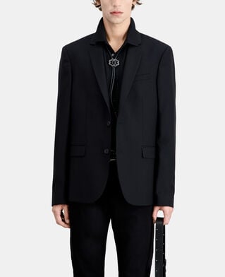 The Kooples HOMME BLACK veste de costume noire en laine
