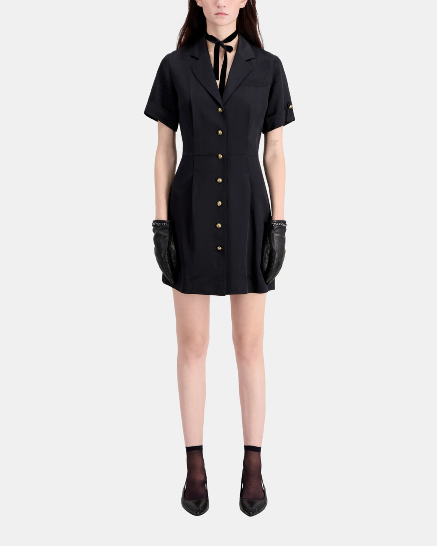 Robe courte noire, BLACK, hi-res image number null