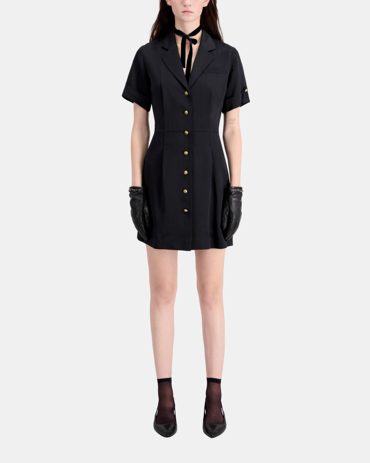 The Kooples FEMME BLACK robe courte noire