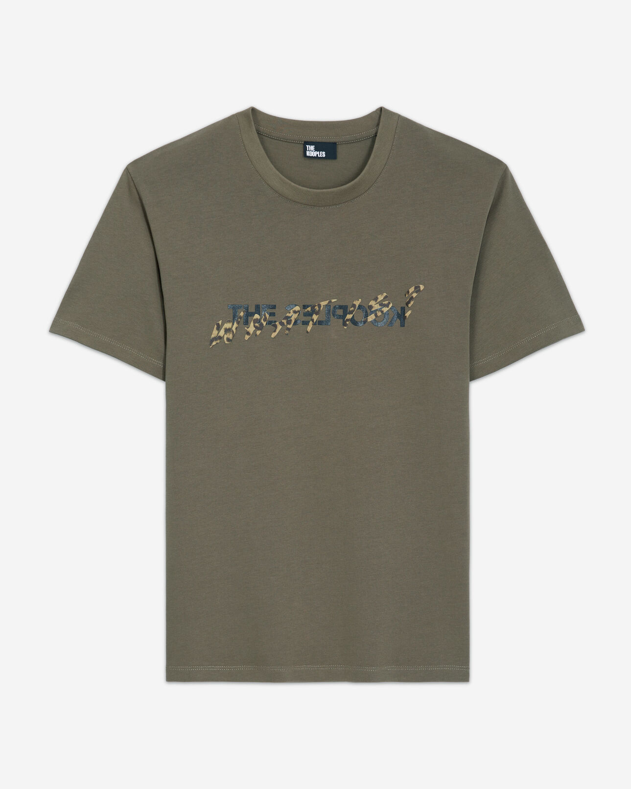 The Kooples MEN ALGUE khaki and leopard print what is t-shirt