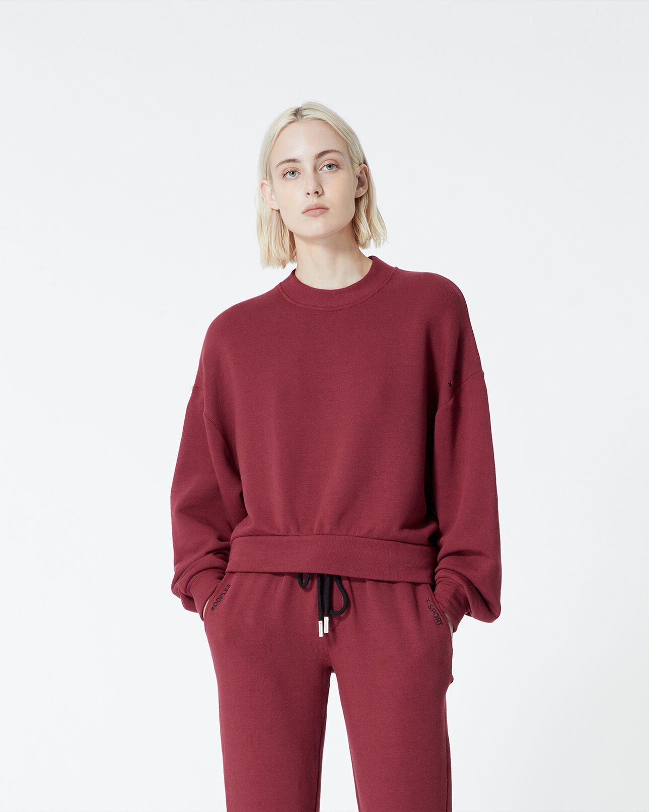 The Kooples FEMME BORDEAUX sweat bordeaux brodé kooplesxsport