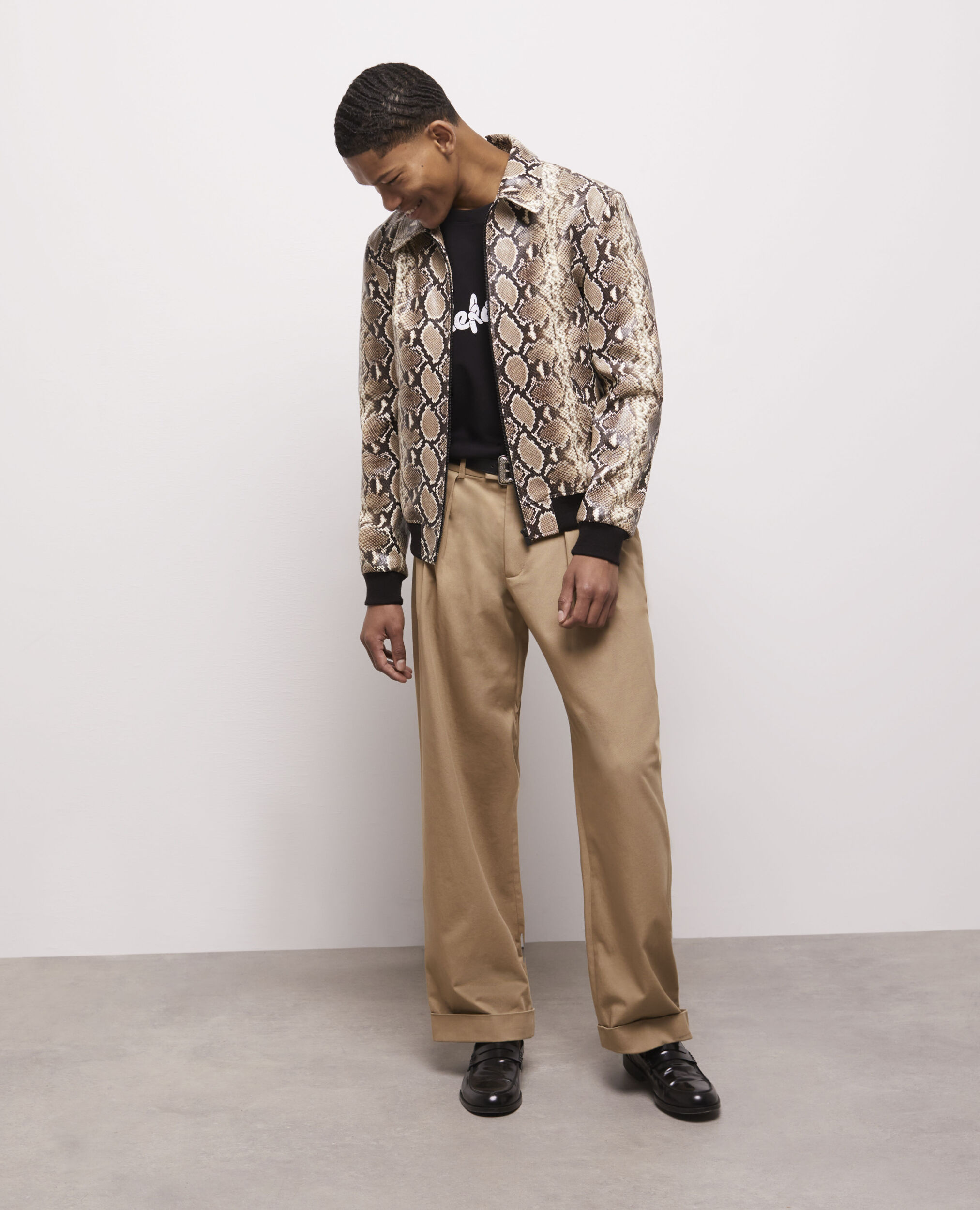 Chaqueta piel pitón, PYTHON BEIGE, hi-res image number null