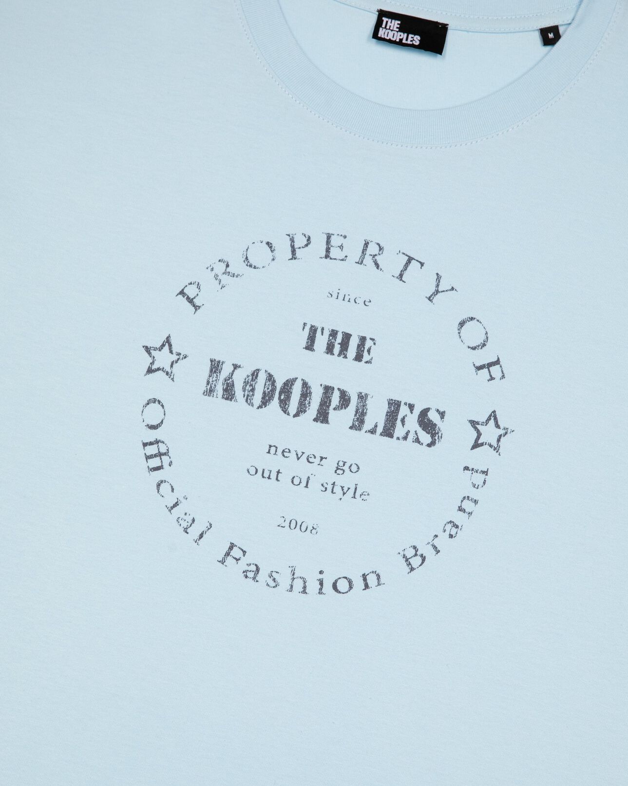 The Kooples MEN BABY BLUE t-shirt with light blue screen printing