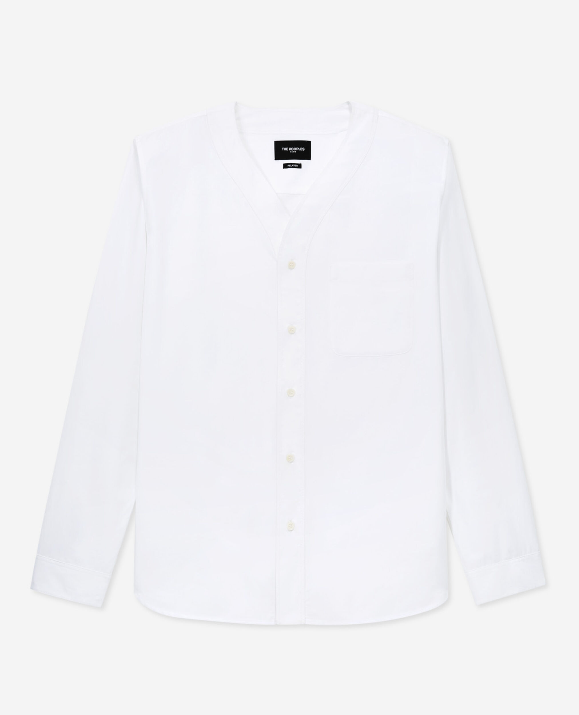 Shirt with baseball collar, WHITE, hi-res image number null
