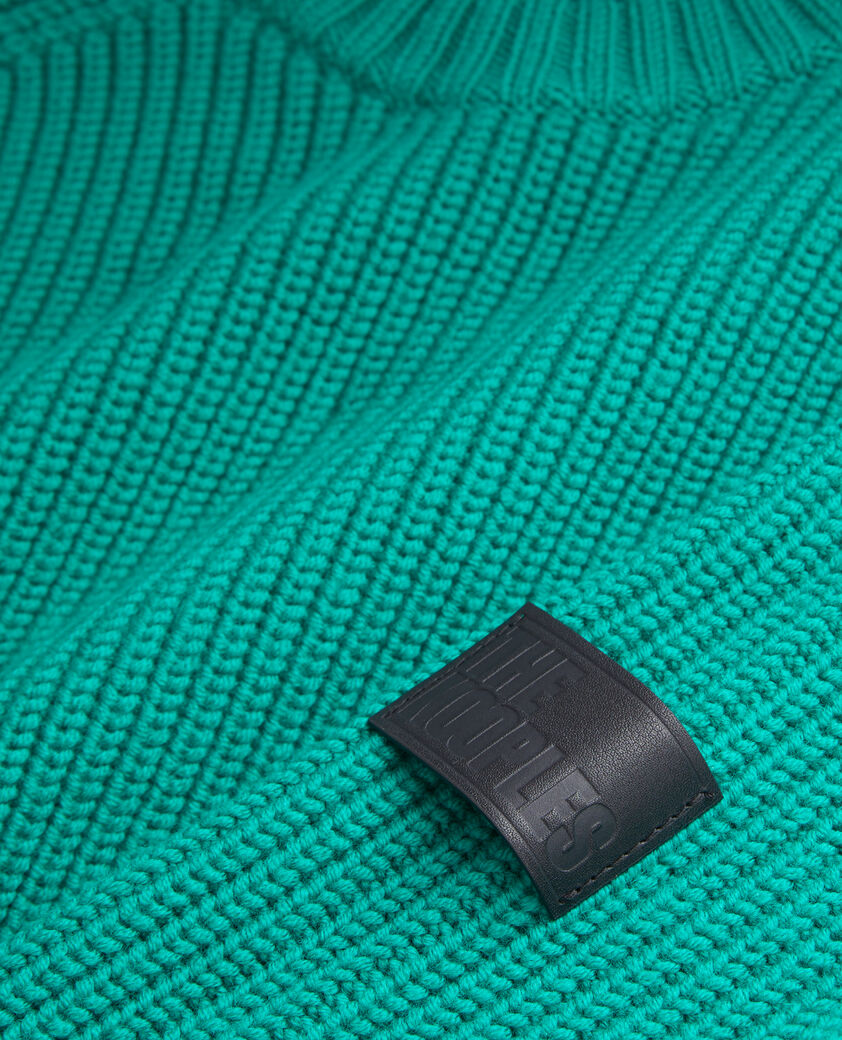 The Kooples HOMME GREEN pull vert en maille côtelée