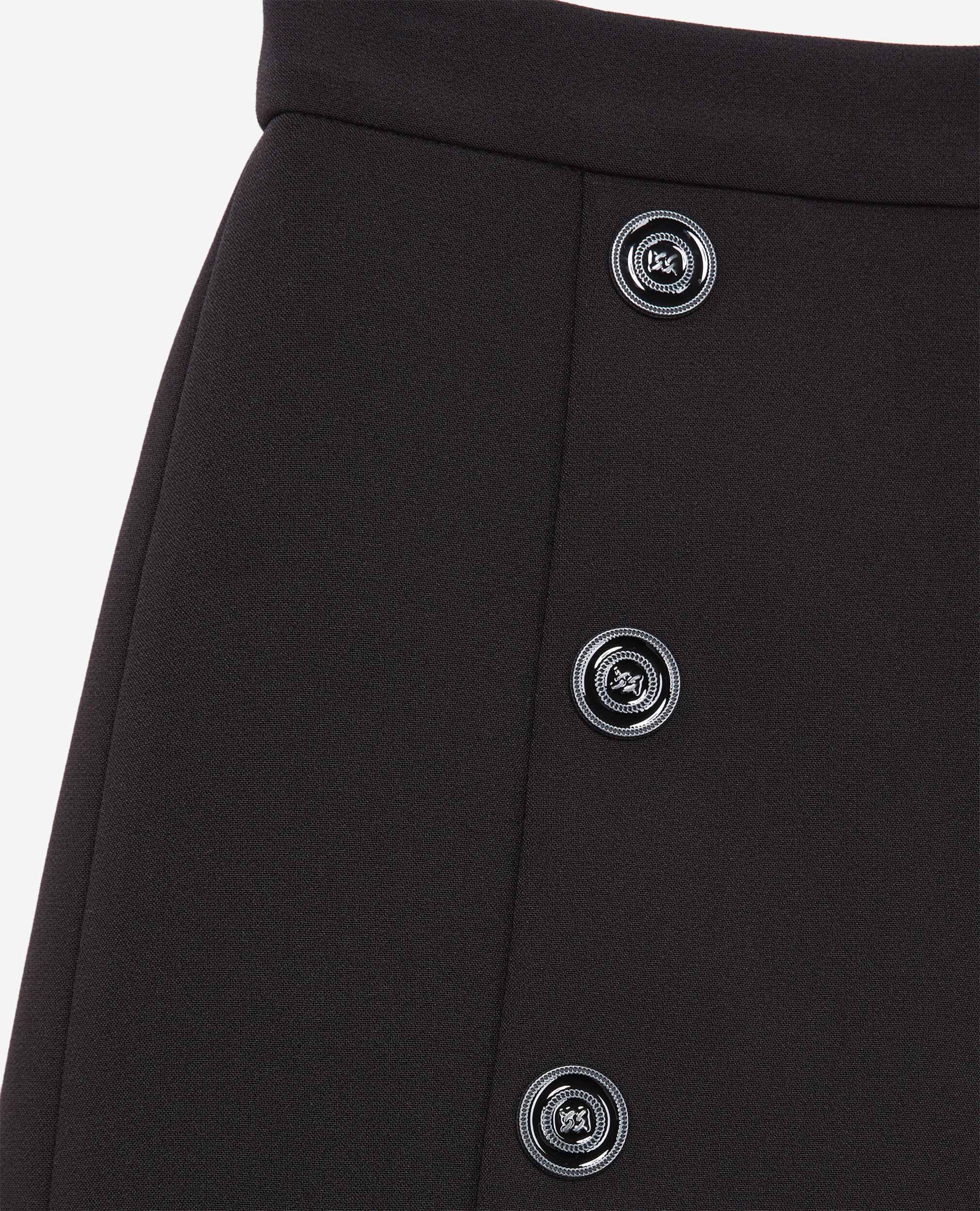 Schwarze Shorts aus Krepp, BLACK, hi-res image number null