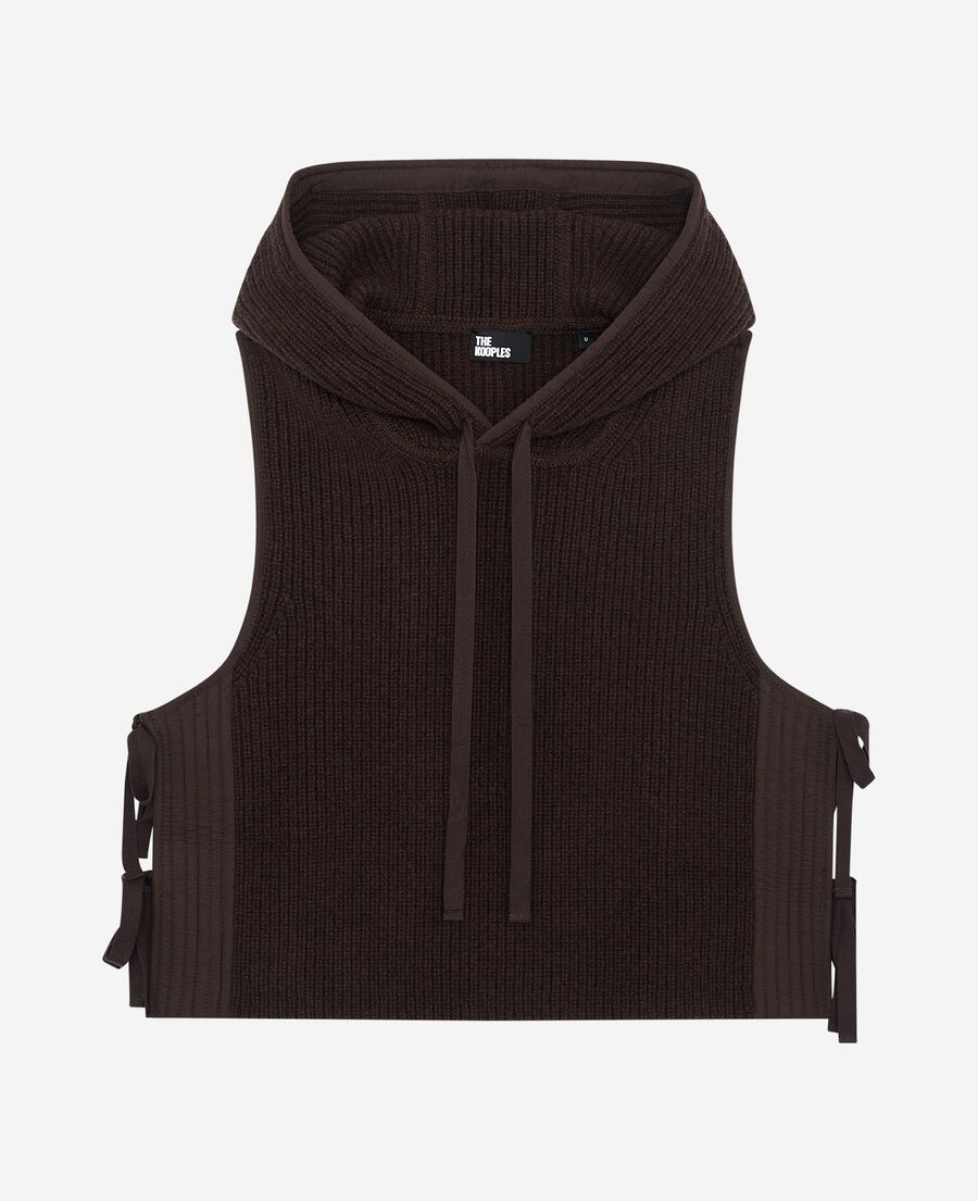 The Kooples F CHOCOLATE brown wool and cotton sleeveless sweater