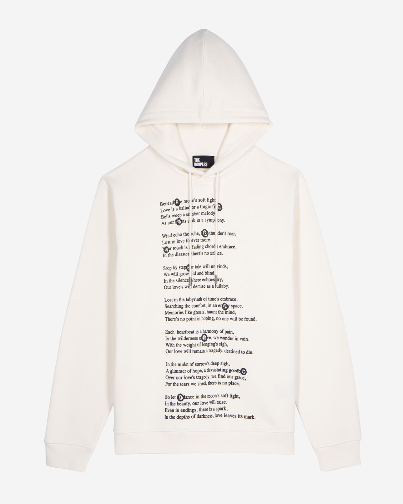 The Kooples HOMME ECRU sweatshirt à capuche avec sérigraphie écru
