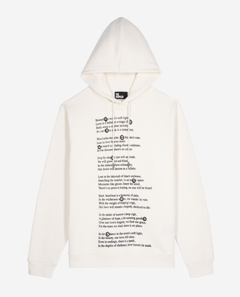 The Kooples HOMME ECRU sweatshirt à capuche avec sérigraphie écru