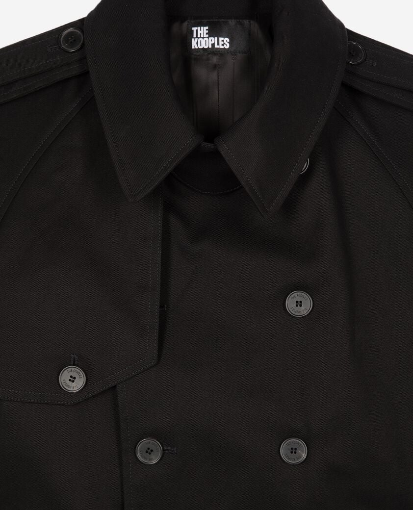 The Kooples HOMME BLACK trench coupe droite en coton noir