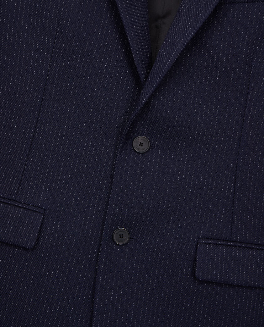 The Kooples MEN NAVY / ECRU navy blue striped wool suit jacket