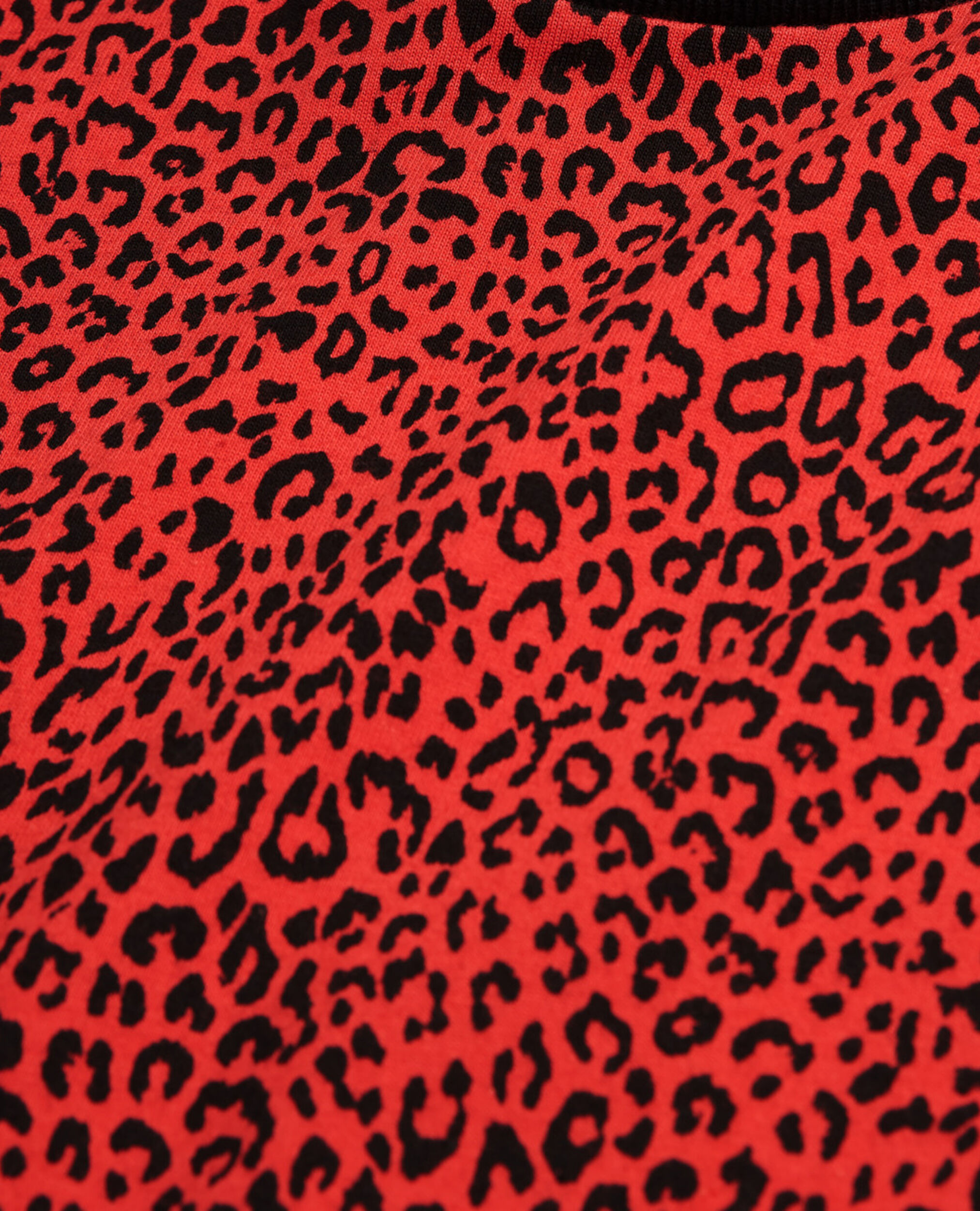 Red leopard print T-shirt, DARK RED, hi-res image number null