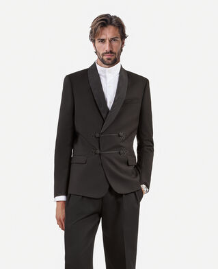 The Kooples MEN BLACK black wool tuxedo jacket