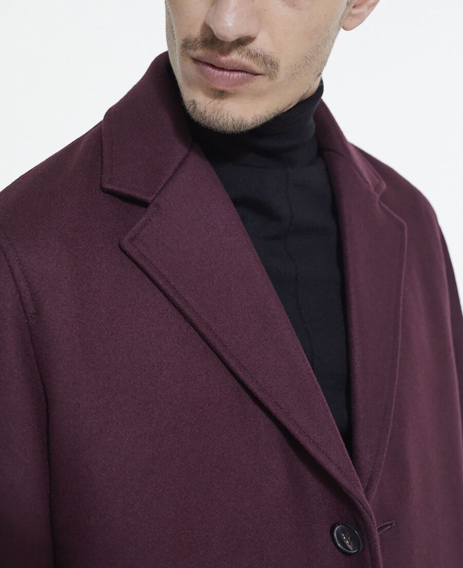 manteau laine bordeaux