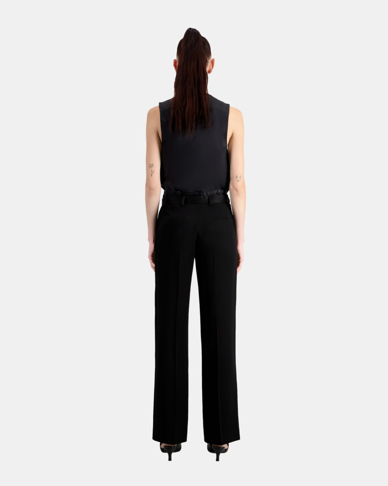 The Kooples DAMEN BLACK schwarze anzughose aus krepp