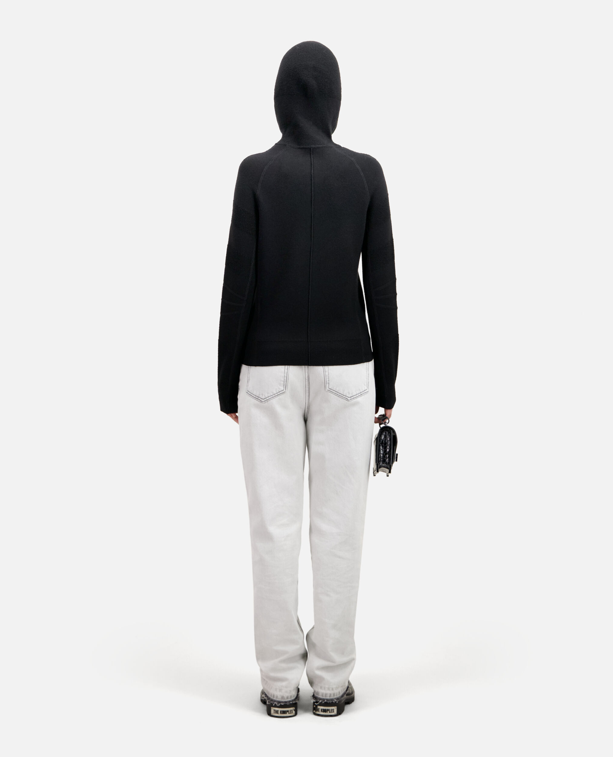 Black balaclava sweater, BLACK, hi-res image number null